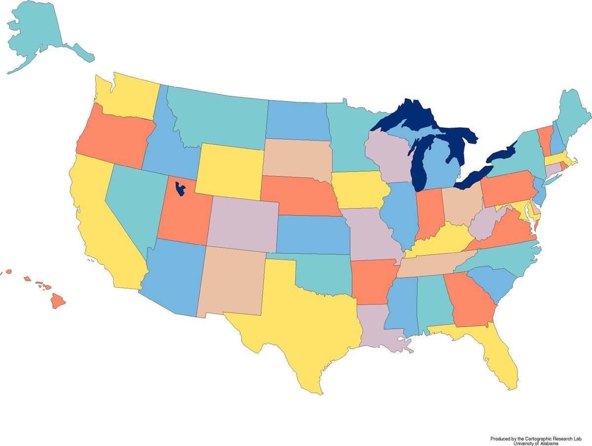 carte des États-unis jeu