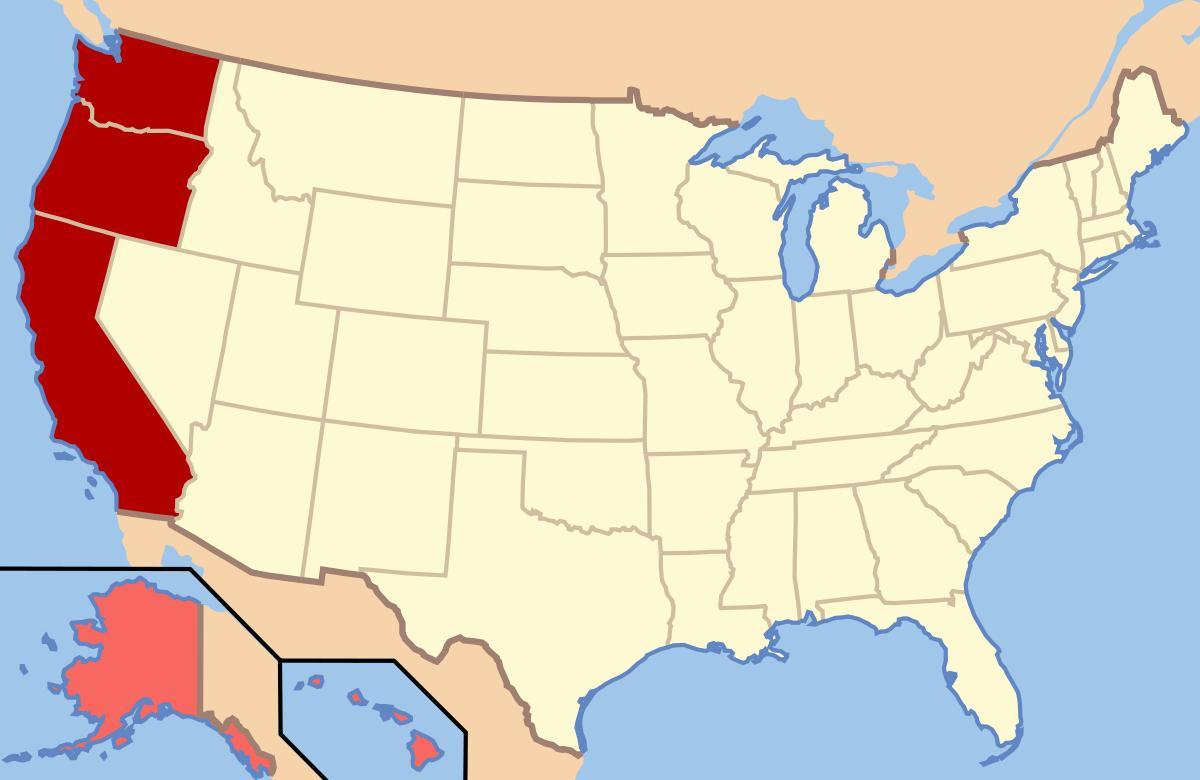 carte du nord-ouest des états-unis