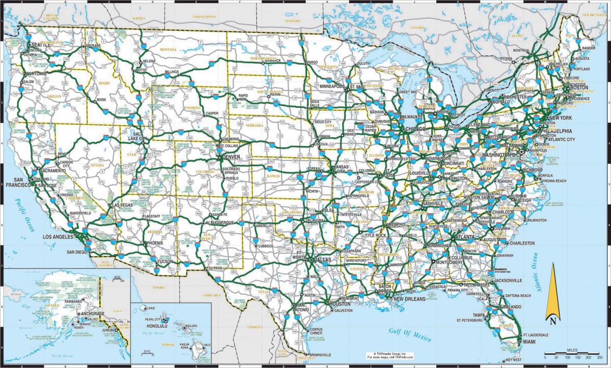 carte routière du sud des états-unis
