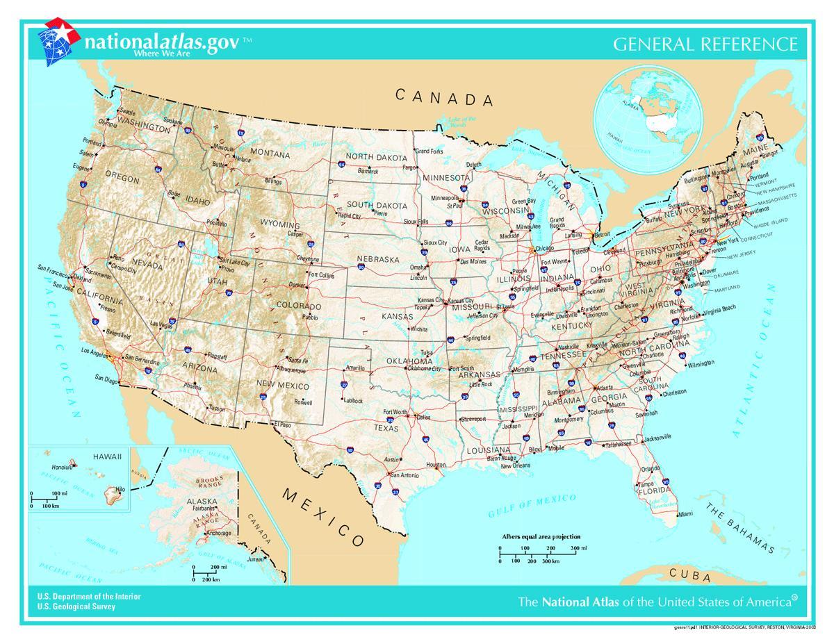 carte détaillée de états-unis