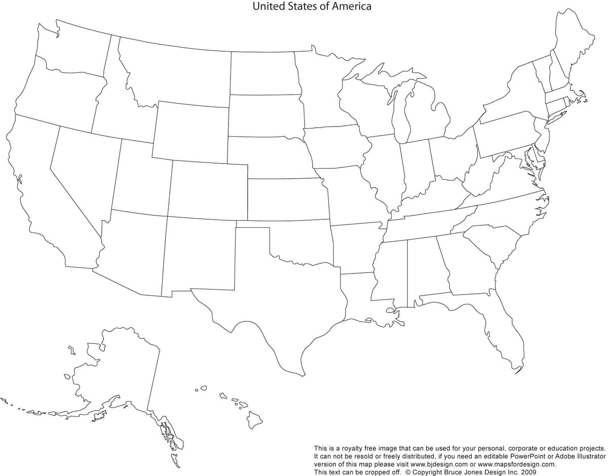 vide de la carte des états-unis