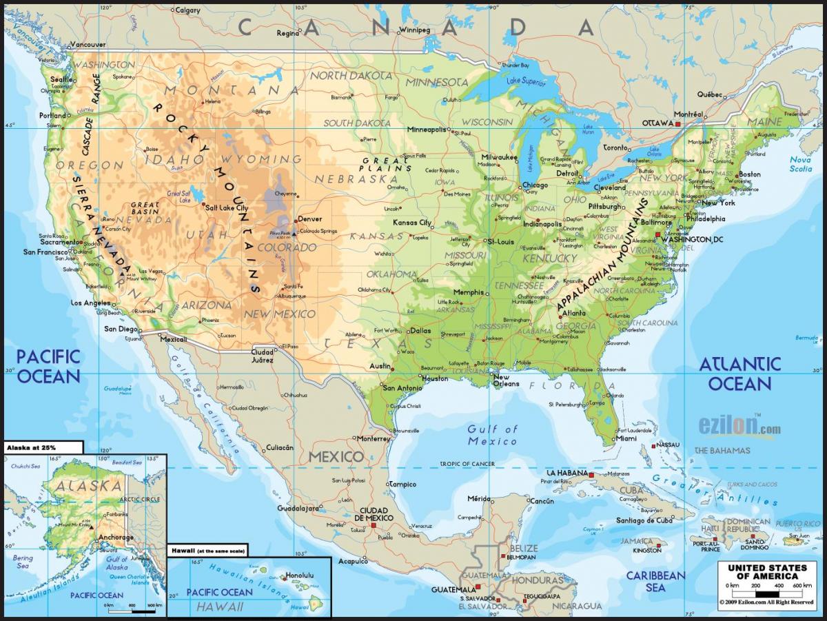 carte des États-unis d'Amérique