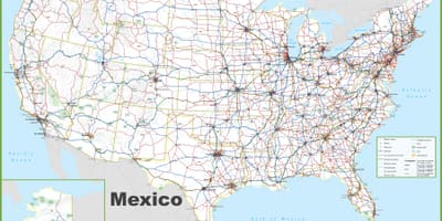 États-unis des transports de la carte