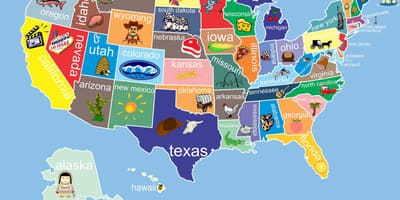 Carte États-unis avec les États