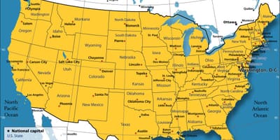 Pays carte des états-unis