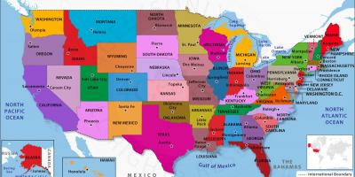 États-Unis et capitales Carte, NOUS Maps