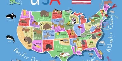 Carte des États-unis pour les enfants