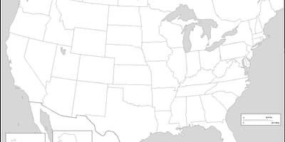 Noir et blanc carte des états-unis