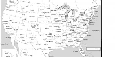 Carte des états-unis avec les principales villes