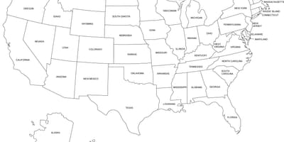 Imprimable carte États-unis