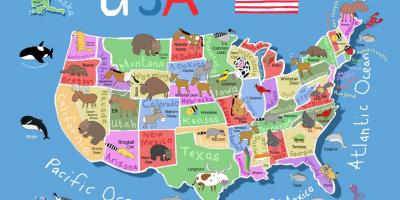 Carte des États-unis pour les enfants