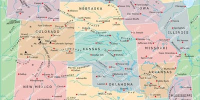 Carte de la centrale des états-unis