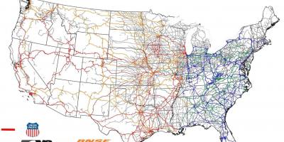 Carte des chemins de fer de états-unis