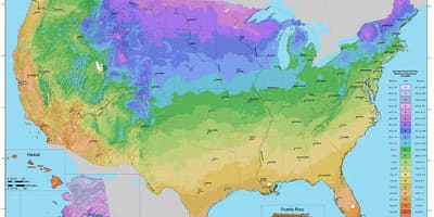 De rusticité Usda zone de la carte