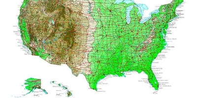 Carte d'altitude états-unis