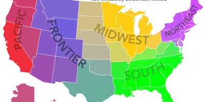 Carte des états-unis régions