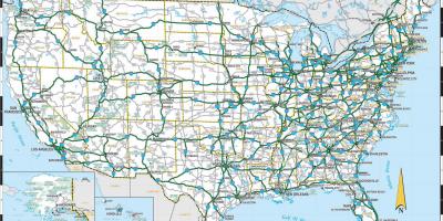 Carte routière du sud des états-unis