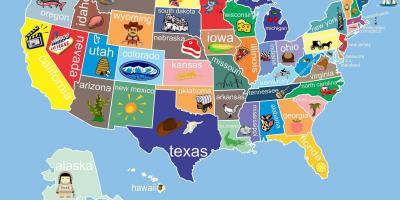 États-Unis et capitales Carte, NOUS Maps
