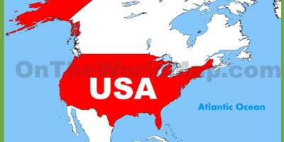 Au nord de la carte des états-unis