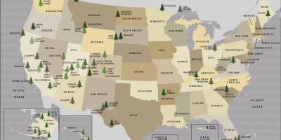 Carte des états-unis parcs