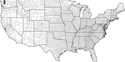 Carte du comté de états-unis