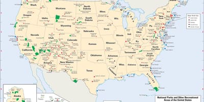 Carte des parcs nationaux en NOUS