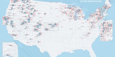 États-unis les stations de ski de la carte