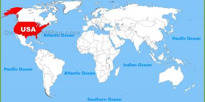 États-unis dans la carte du monde
